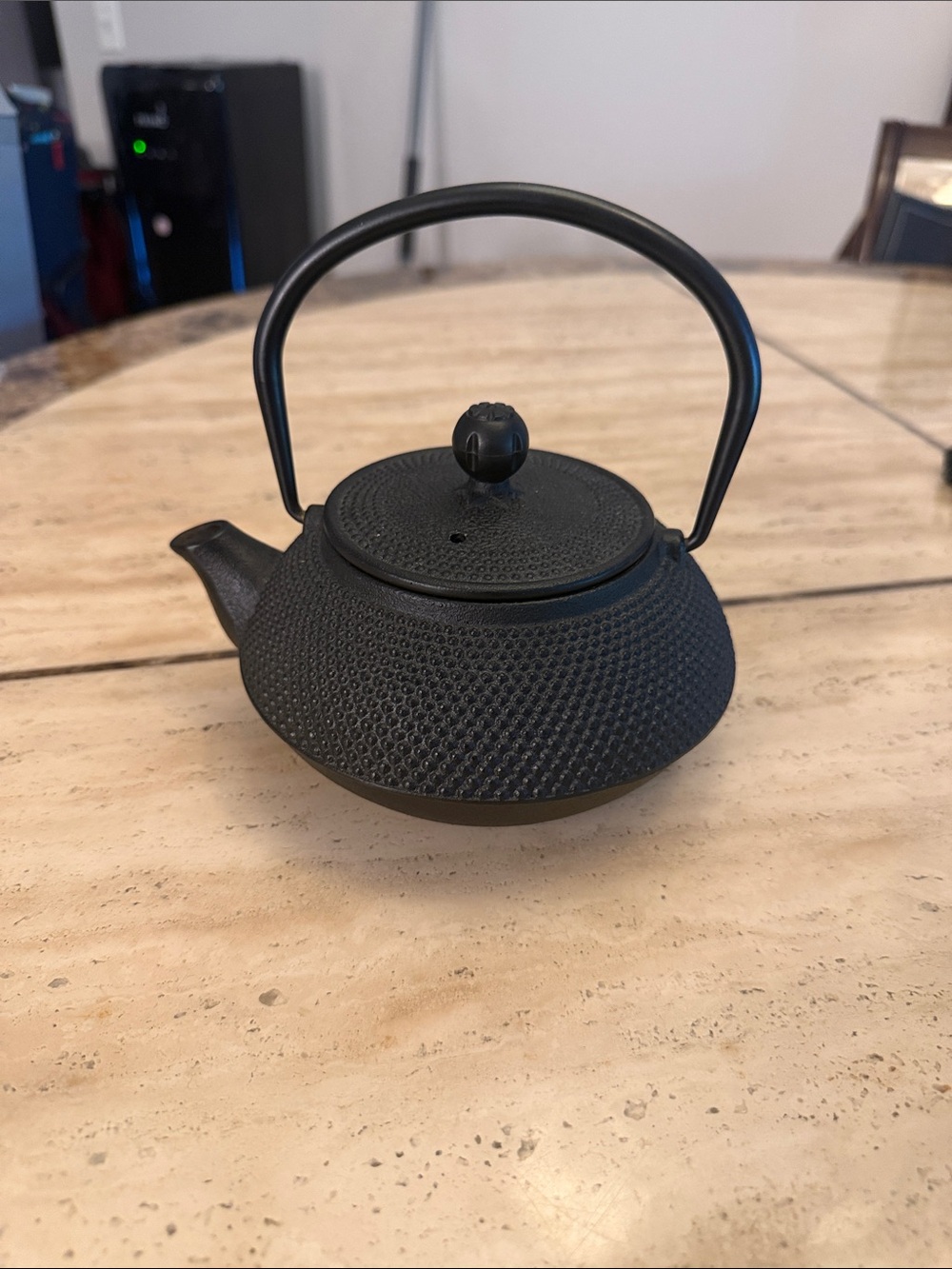 Cast Iron Black Japanese-Style Teapot with Handle